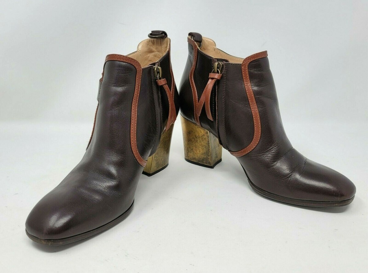 archive ポールスミス　ポインテッドトゥブーツ Paul Smith Womens Dark Brown Leather Heels Ankle Boots IT 36 US 6
