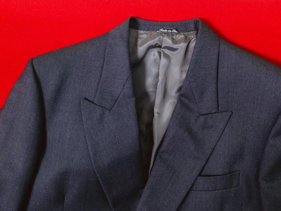 GIORGIO ARMANI Vintage Men Double Breasted Gray Jacket Size 52 / XXL Wool Coat - Image 3 of 4