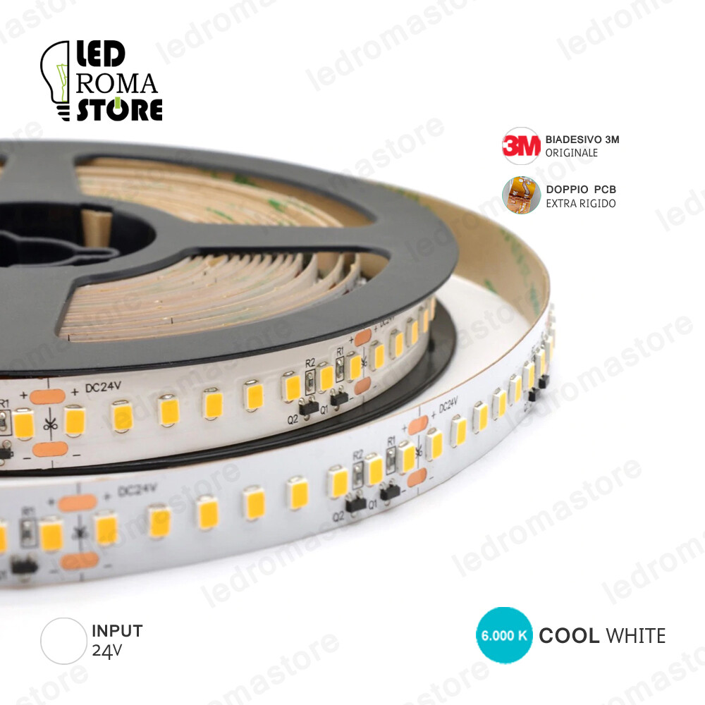 Strip LED 24V 2835 800LED 5M 6000K IP20 - Illuminazione Tecnica 3M