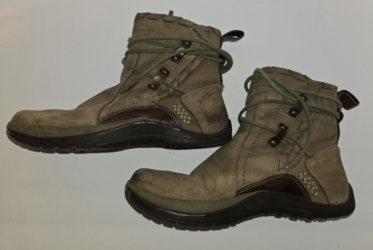 Earth Origins Scenic Khaki Leather Ankle Boots US 8B Pull-On  display picture 2