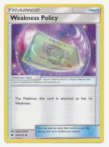 Pokemon - Weakness Policy - 126/147 - Uncommon -  Burning Shadows - NM/M
