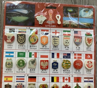 FIFAワールドカップ ピンズ FULL SET 2022 FIFA Qatar World Cup Football 32 Teams Badges Set 34