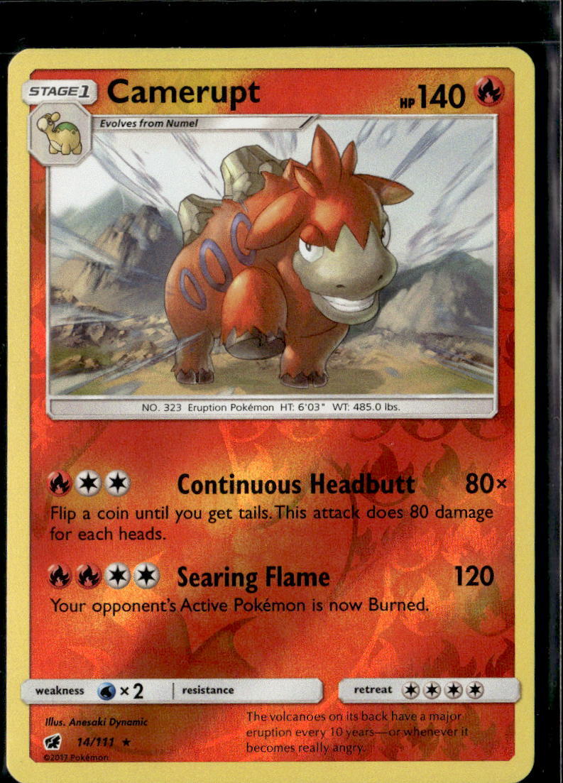 Pokemon Camerupt 14/111 Crimson Invasion Reverse Holo Rare 2 Card Lot