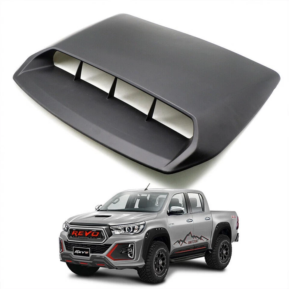  Cubierta de ventilación de aire para capó negro mate para Toyota Hilux Revo SR5 2016-19 Foto 3 de 4
