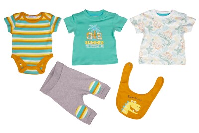 KLITZEKLEIN Babyset Body Einteilerset Bodyset 5-teilig Strampler NEU Größe 50/56