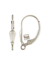 925 Sterling Silver Shell Leverback Ear Wires with Ring for Earring Making