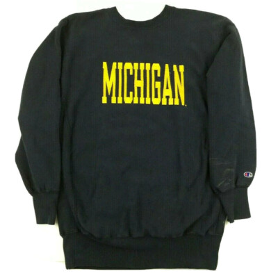 Vtg Champion Michigan Wolverine Reverse Weave Sweatshirt USA Block Spell Out XXL