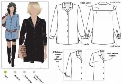 Style Arc Schnittmuster Jane Overshirt Größen 18-30