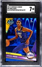 2023 Bowman U Chrome #49 Angel Reese 1st Blue Raywave /199 SGC LSU RC regrade?