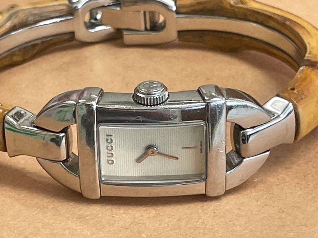 GUCCI Bamboo 6800L Dial Qz Silver Bangle Ladies Watch From GUCCI Bamboo 6800L Dial Qz Silver Bangle Ladies Watch From