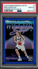 Dirk Nowitzki 2018-19 Panini Donruss Optic Winner Stays Blue (pop 1) #3 PSA 10