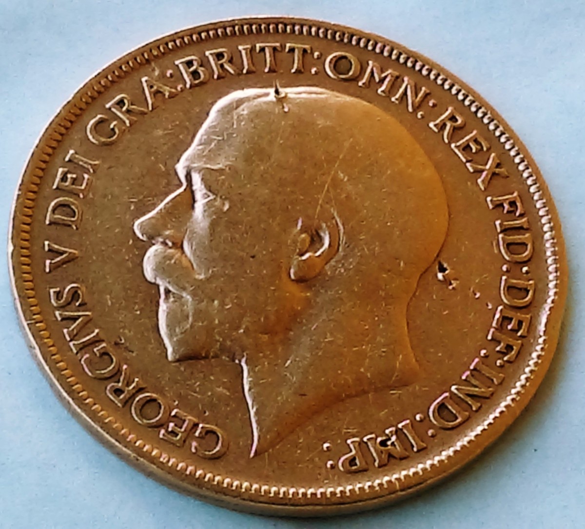 One,1 Penny 1916. George V, United Kingdom coin, Bronze, 1916 UK
