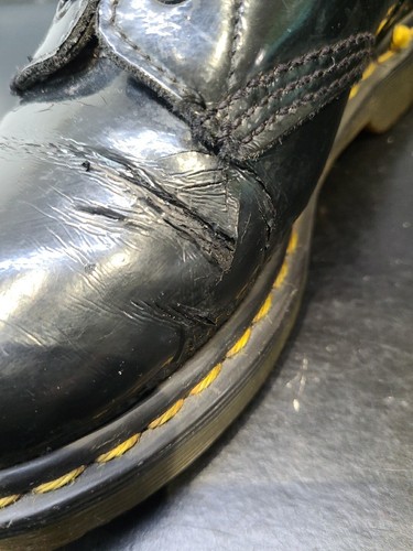 Original Dr. Martens 1460 W Docs Black Patent Lace Up Ankle Boots UK 4 Womens - Picture 14 of 18