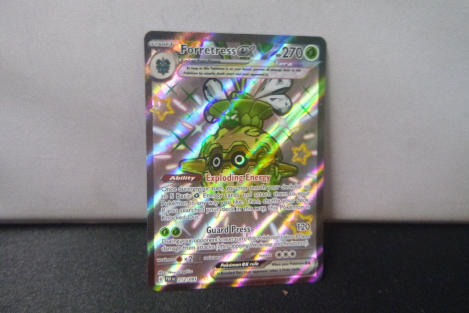 Pokemon Card Paldean Fates Forretress EX Shiny 212/91