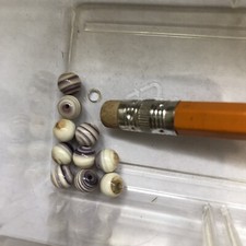 Qty 10 of 6mm Round Wampum Quahog Beads Pale