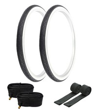 BICYCLE ENIX TIRE BUNDLE W/ 26" X 1.75 WHITEWALL DAIMOND TIRES, TUBES  RIMSTRIP