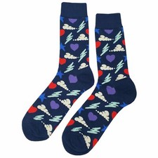 NWT Love Weather Dress Socks Novelty Men 8-12 Mutlicolor Crazy Fun Sockfly