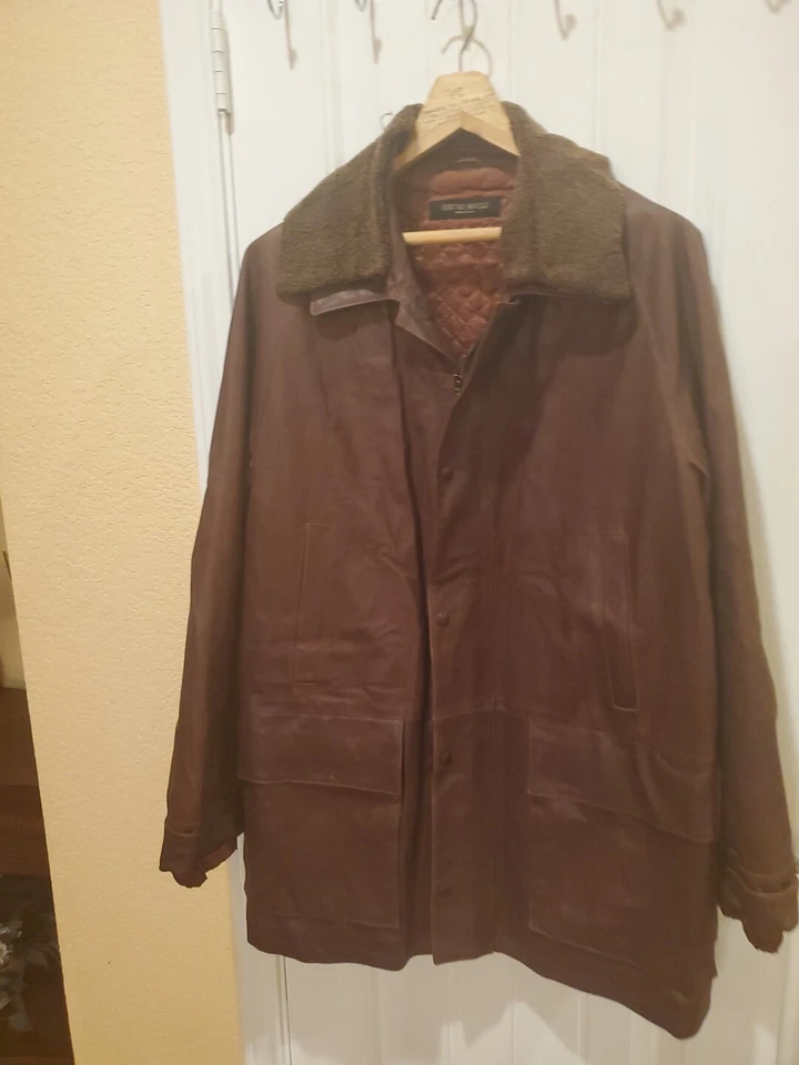 Мужская коричневая кожаная куртка Bruno Magli Vera Pelle сделано в Италии размер 40 - Изображение 2 из 4