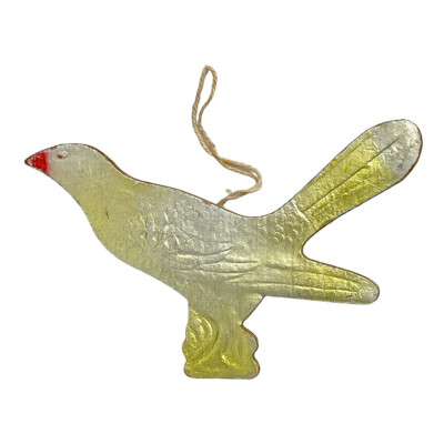 UdSSR Vintage alter sowjetischer Weihnachtsschmuck aus Glas Dekoration   Pappe Vogel