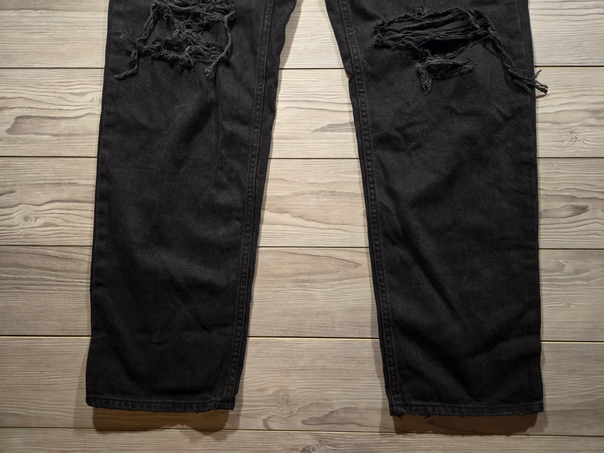 Levis Silver Tab 94 Baggy Jeans Mens 29x31 Black Distressed