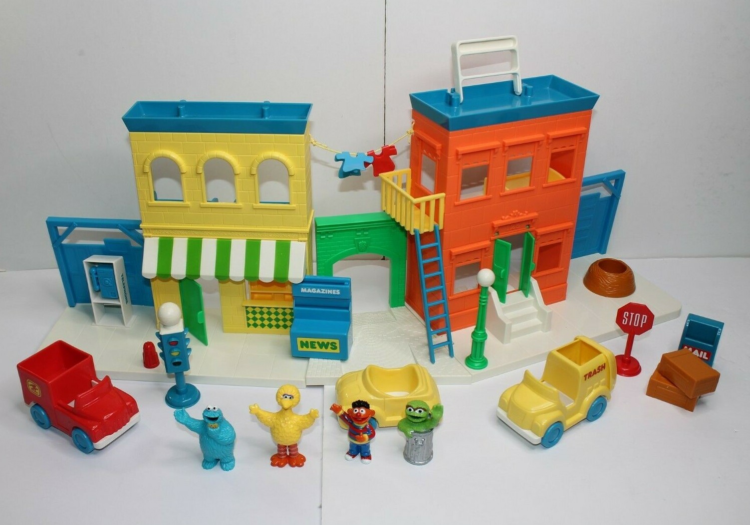 1991 Vintage 123 Sesame Street Playset 27 Piece Play Set RARE illco Carry Handle eBay