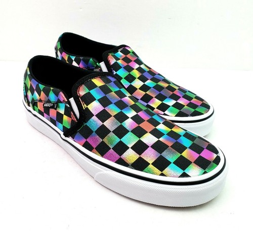 metallic checkered vans
