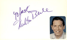 Milton Berle Signed Auto 3x5 Index Card Mad World