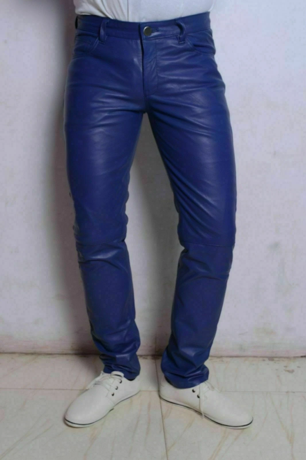 Blue Leather Pant For Men's Pure Lambskin Men Pant
Opens in a new window or tab