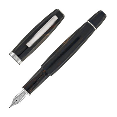 Scribo Feel Fountain Pen in Blu Califfo with Ruthenium Trim,18kt Gold Broad Nib