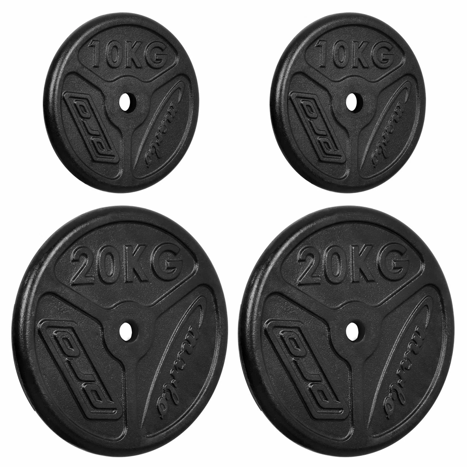Plaques de poids Marbo Sport en fonte slim set 60 kg / 2 x 20 kg + 2 x 10 kg - Photo 2/3