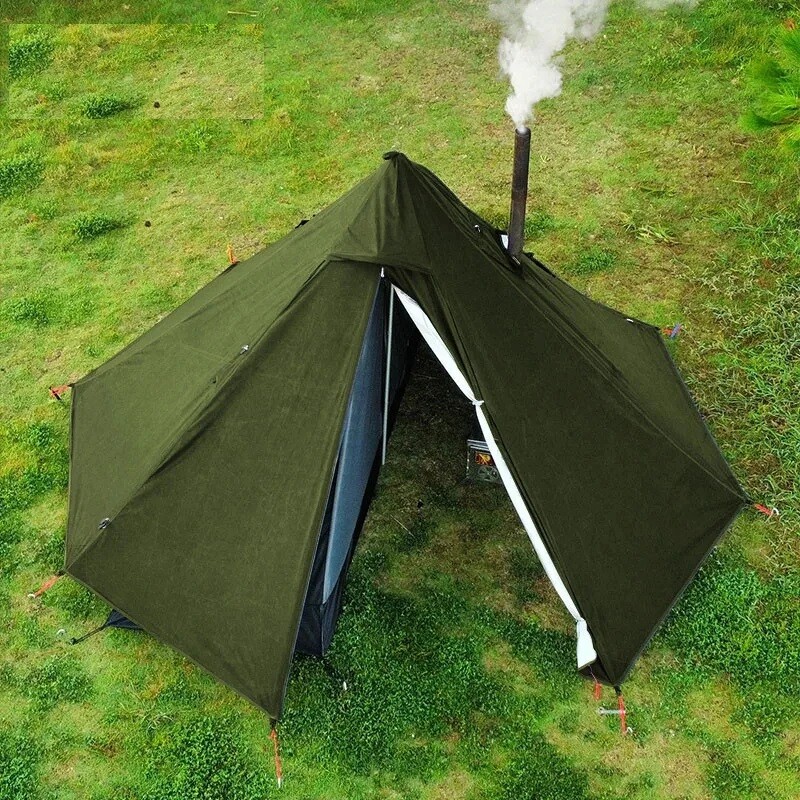 Tienda Tipos Acampar Ventana Piramidal Ultraligera Exterior Doble Capa Bushcraft
