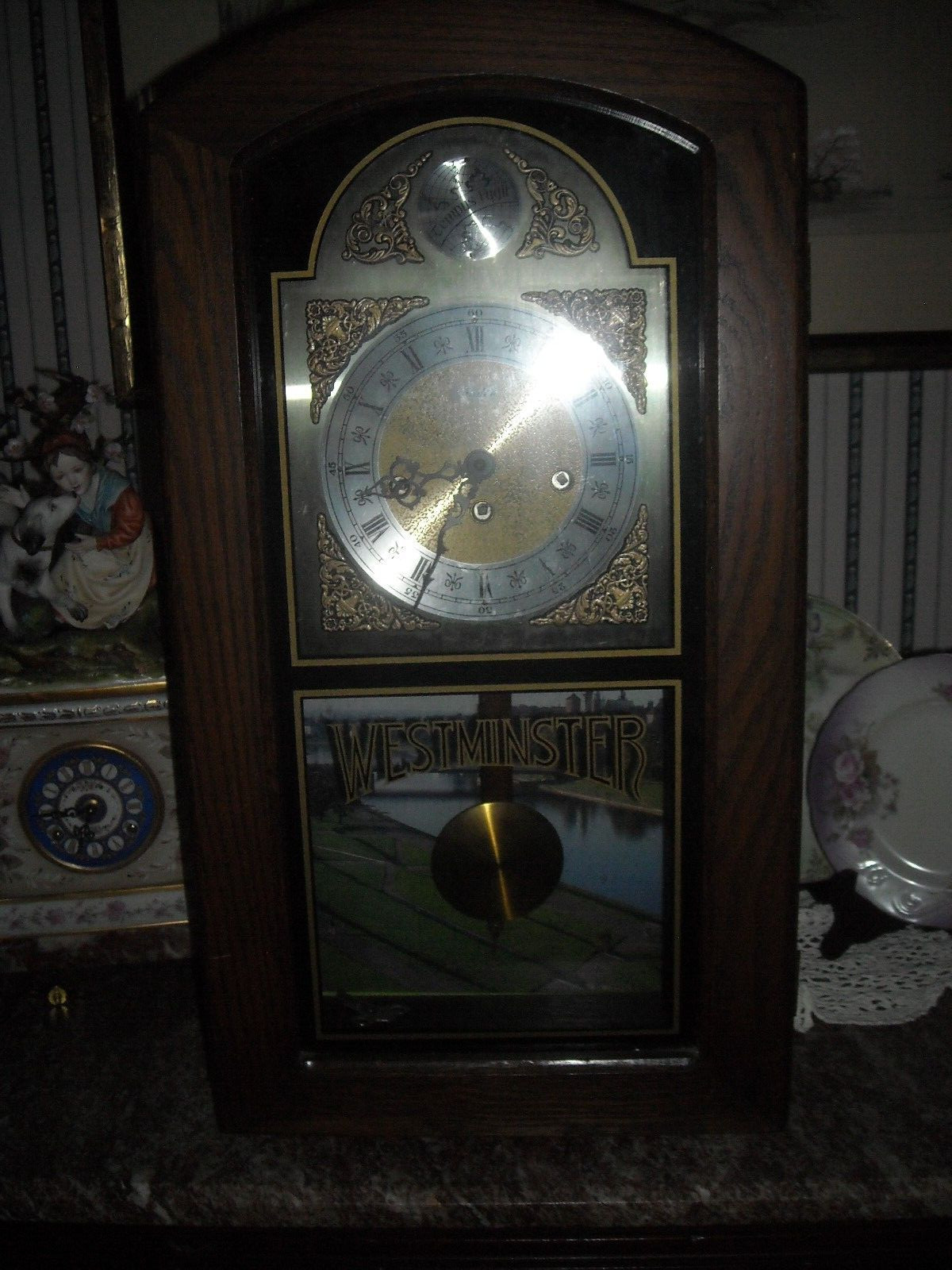 Linden Strike Chime Mantle wall Wooden Clock Tested Working Great