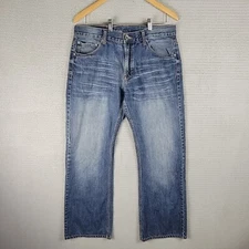 Bluenotes Jeans baggy denim size 33 x 30 blue faded boot cut low rise walker