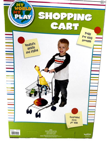 Toysmith Kids Miniature Grocery Shopping Cart Sturdy Metal Frame NEW in Box - Picture 6 of 9