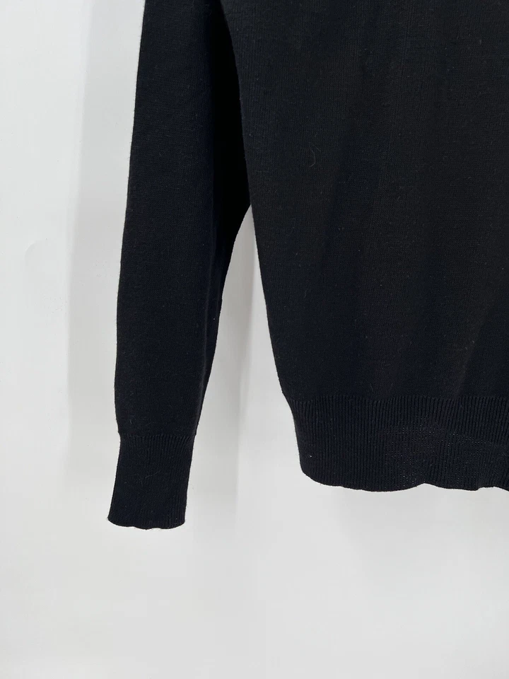 Casual Corner Womens Vintage Sweater Large Black Gold Floral Embroidery Pullover - Image 4 of 4