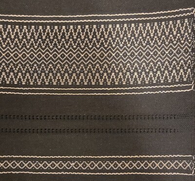 Classic Hand woven rebozo / shawl Black with gold accent - Handmade in Oaxaca