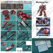 for HG 1/144 Zaku II 2 Red Comet ver GTO The Origin AW9 Details Etch+Decal S022