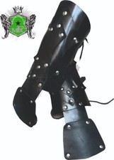 Medieval Leather Arm Guards, Fantasy Buckle Bracers, Knight for Cosplay LARP