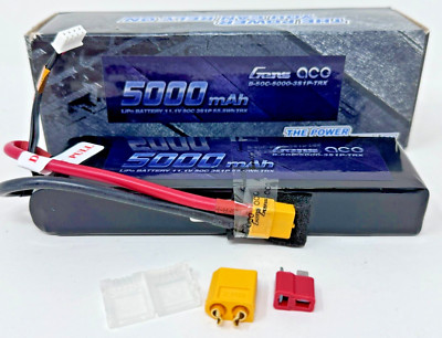 Gens ace 5000mAh 11.1V 3S 50C 3 Cell LiPo Battery Pack with XT60 and Deans (ea7)