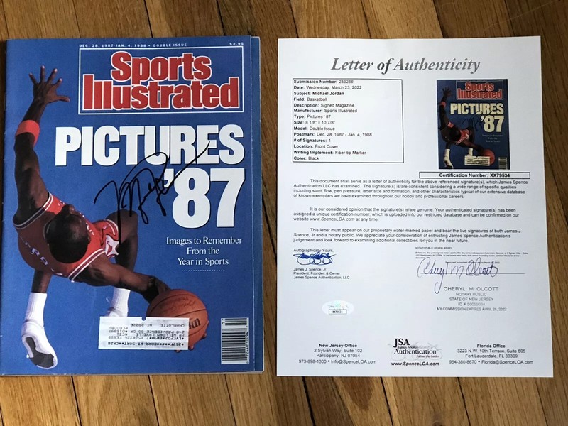 MICHAEL JORDAN SIGNED AUTOGRAPHED 1988 SPORTS ILLUSTRATED JSA IMAGES TO REMEMBER