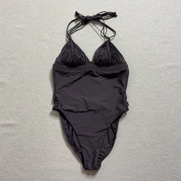 Traje de baño PilyQ Isla Chocolate‎ marrón ganchillo de una pieza M Foto 2 de 4