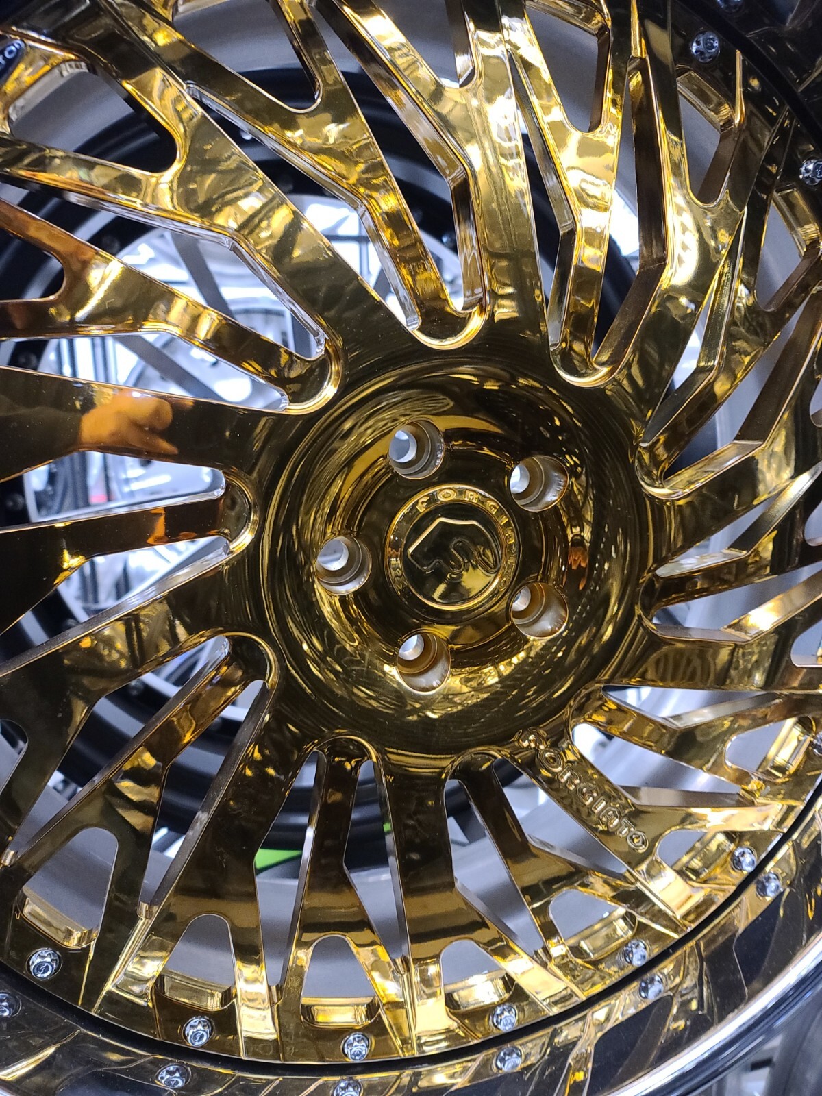 24" FORGIATO BIAFORCA 24K GOLD 5X112 BENZ AUDI BMW ROLLS ROYCE S550 FORGIS