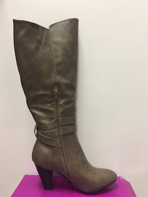 New Women's Rampage Eloise Taupe Knee High Boots Size