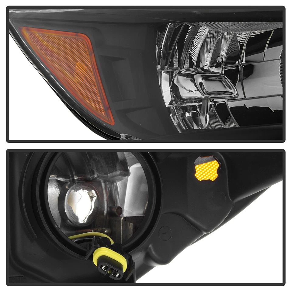 Black 2013-2016 Ford Escape Headlights Halogen Headlamps Replacement Left+Right - Image 4 of 4
