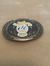 VTG AMINCO SOLID BRASS COUNTRY MUSIC HERITAGE BELT BUCKLE.1980.3 1/2".