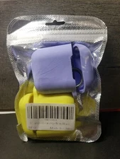 For Apple Airpods Case Silicone Cover Yellow and Purple With Keychain Brand New 