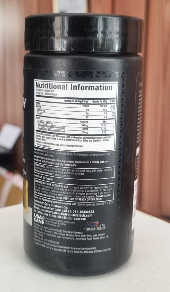 MUSCLETECH Platinum Fish Oil Omega-3 Good For Health - Image 2 of 3