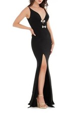  268 Dress the Population Viola Crystal Bow Mermaid Gown 2 NEW D457
