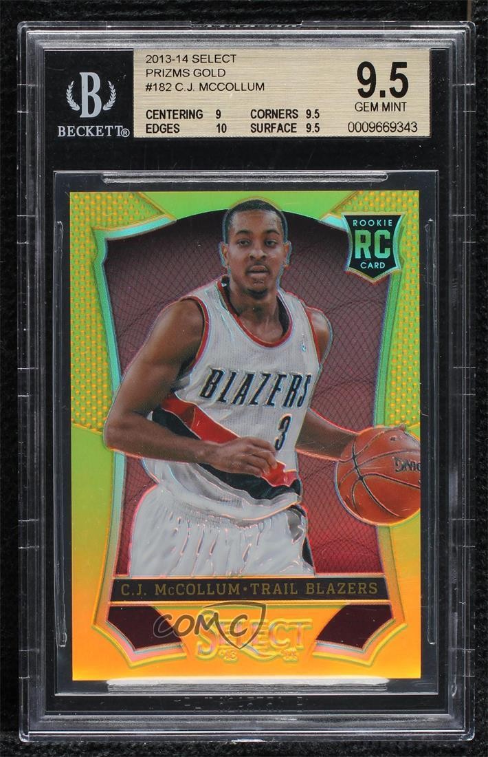 2013-14 Panini Select Gold Prizm 6/10 CJ McCollum #182 BGS 9.5 GEM MINT 09yr