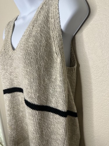 JAMES PERSE Cotton Linen Stripe Knit Sweater Tank Dress Sz XL (4 James Sizing) - Picture 7 of 13